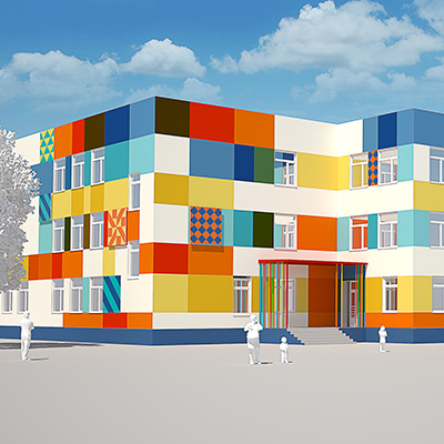Цветовое решение фасадов детских образовательных учреждений