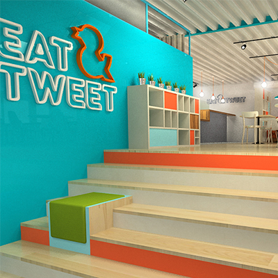 Разработка интерьера кафе Eat&tweet